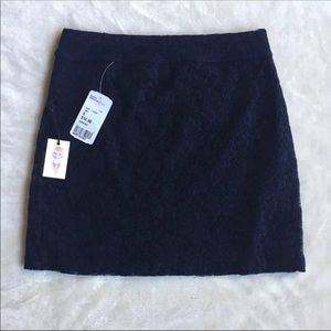 Lace Navy Mini skirt